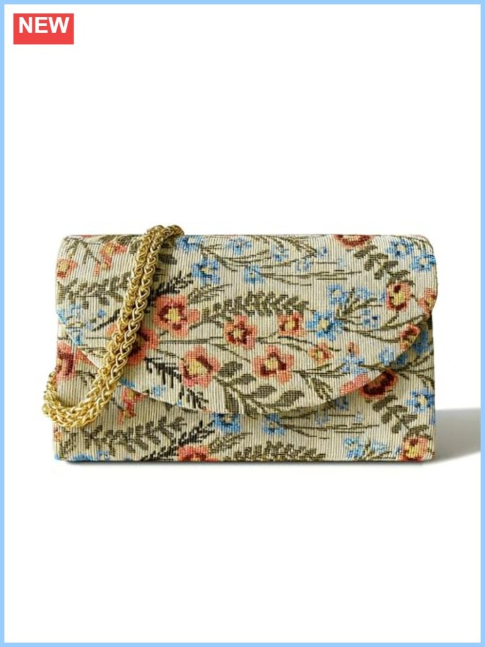 Floral Evening Clutch Jacquard Knit Crossbody Shoulder Handbag Wedding Party